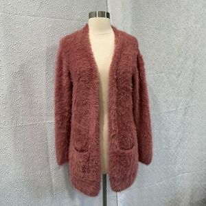 Free People Faux Fur Open Cardigan Size XS